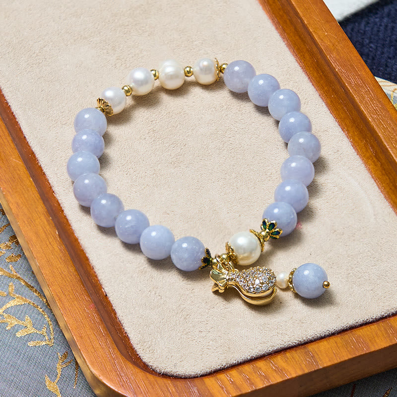Foviel Inner Peace And Stress Relief Aquamarine Jade Blue Bracelet Bangle Bundle