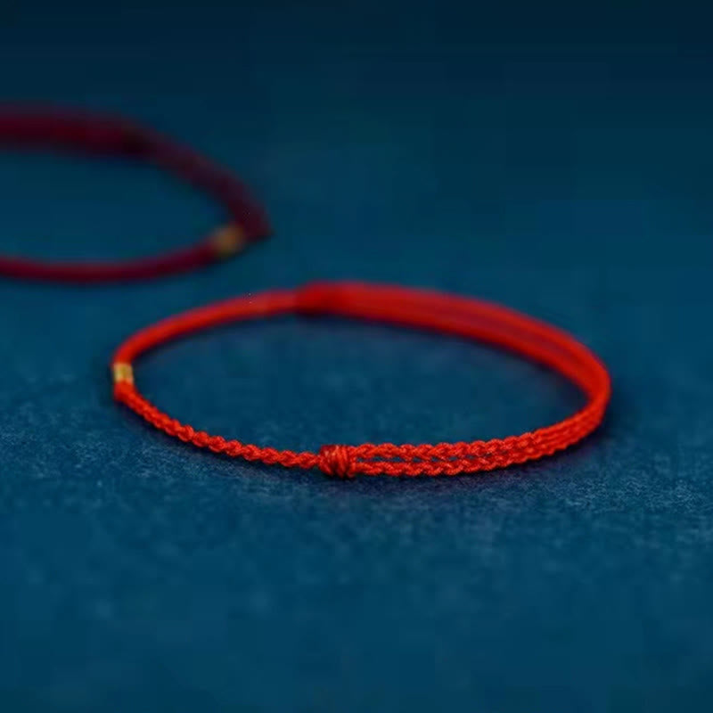 Bracelet ou chevillère Foviel en argent sterling 925 avec perle dorée porte-bonheur sur cordon tressé