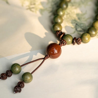 Buddha Stones Green Sandalwood Positive Peace Bracelet Bracelet BS 11