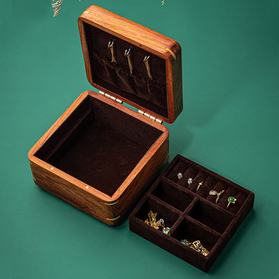 Buddha Stones Antique Flower Leaf Handmade Rosewood Jewelry Storage Box Wooden Gift Organizer Box Jewelry Storage Box BS 2
