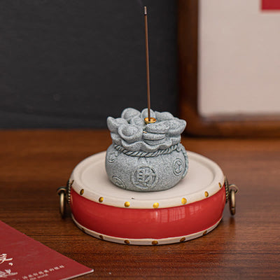 Buddha Stones Chinese Character Fu Ingots Healing Incense Burner Desk Decoration Incense Burner BS 17