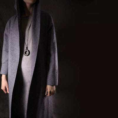 Buddha Stones Zen Circle Ebony Wood Peace Calm Necklace Pendant Necklaces & Pendants BS 7