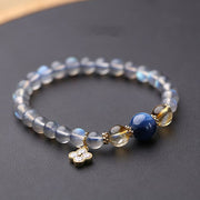 Bracelet de perles de guérison Foviel avec breloque fleur en pierre de lune naturelle
