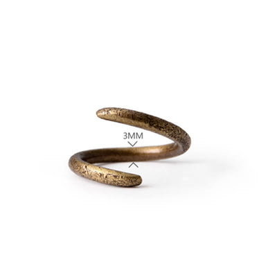 Buddha Stones Simple Design Copper Luck Adjustable Ring Ring BS 11