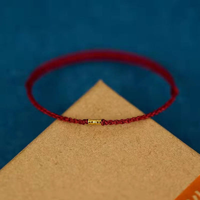 Buddha Stones "Blessings for Clear Connections" 925 Sterling Silver Lucky Golden Bead String Bracelet Anklet Includes Gift Message Card - image 4
