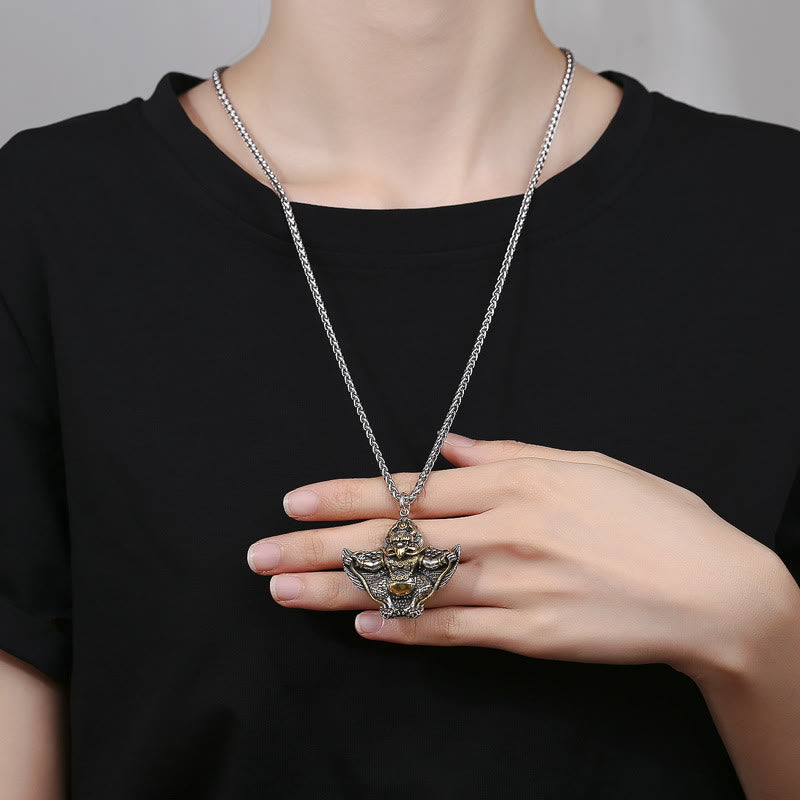 Buddha Stones Tibet Garuda Bird Copper Protection Necklace Pendant Necklaces & Pendants BS 4