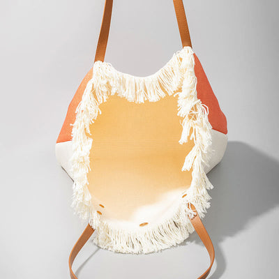 Buddha Stones Large Capacity Dreamcatcher Mandala Tassel Canvas Tote Shoulder Bag Shoulder Bag BS 2