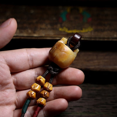 Buddha Stones Tibetan Camel Bone Skull Protection Necklace Pendant Necklaces & Pendants BS 4