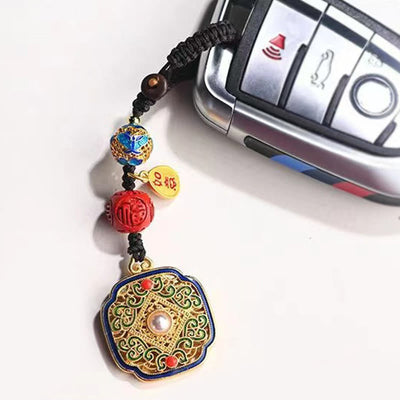 Buddha Stones Fu Character Blessing Ruyi Charm Key Chain Key Chain BS 9