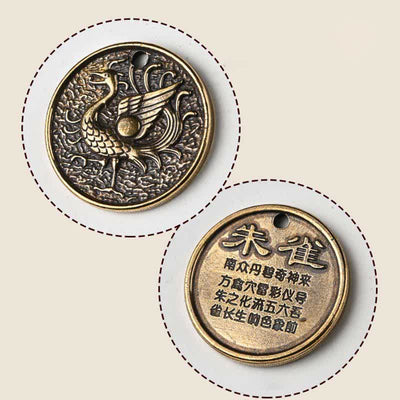Buddha Stones Four Symbols Azure Dragon White Tiger Vermilion Bird Black Tortoise Key Chain Key Chain BS 7