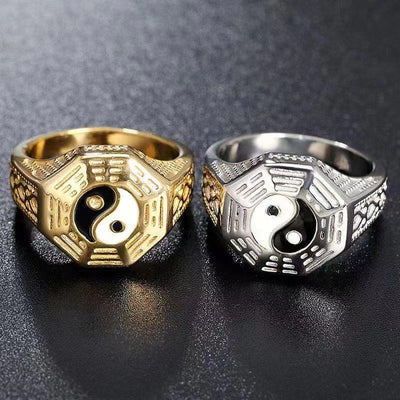 Buddha Stones Yin Yang Symbol Copper Luck Ring Rings BS main