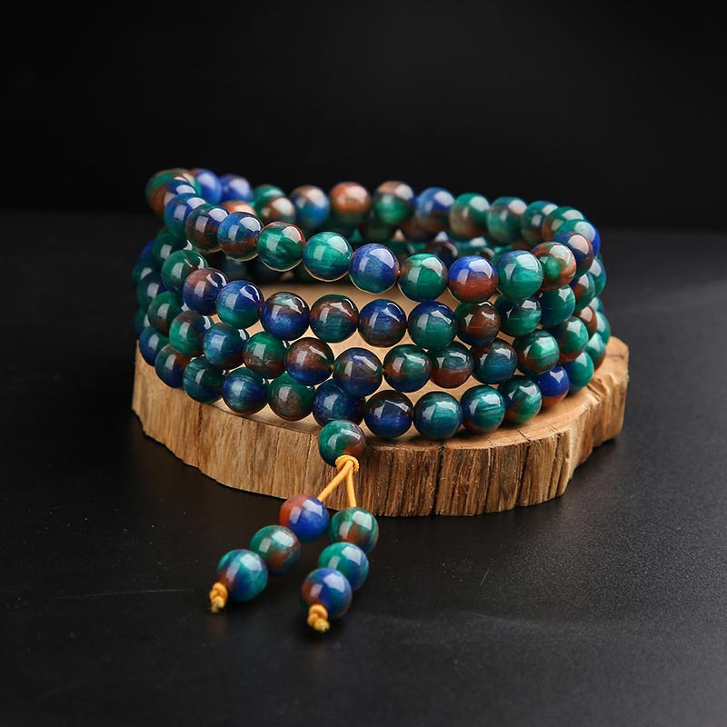 Buddha Stones Colorful Sea Willow Mala Positive Bracelet Ring Bracelet BS 8mm*108