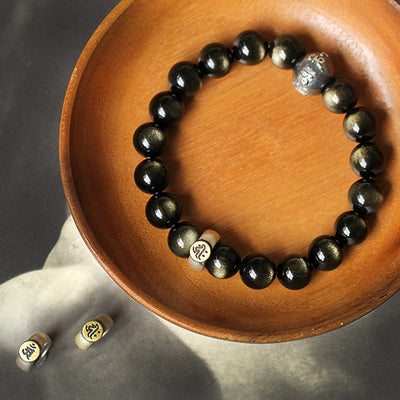 Buddha Stones Chinese Zodiac Obsidian Purification Bracelet - image 10