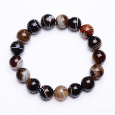 Buddha Stones Tibetan Sardonyx Happiness Positive Bracelet Bracelet BS 9