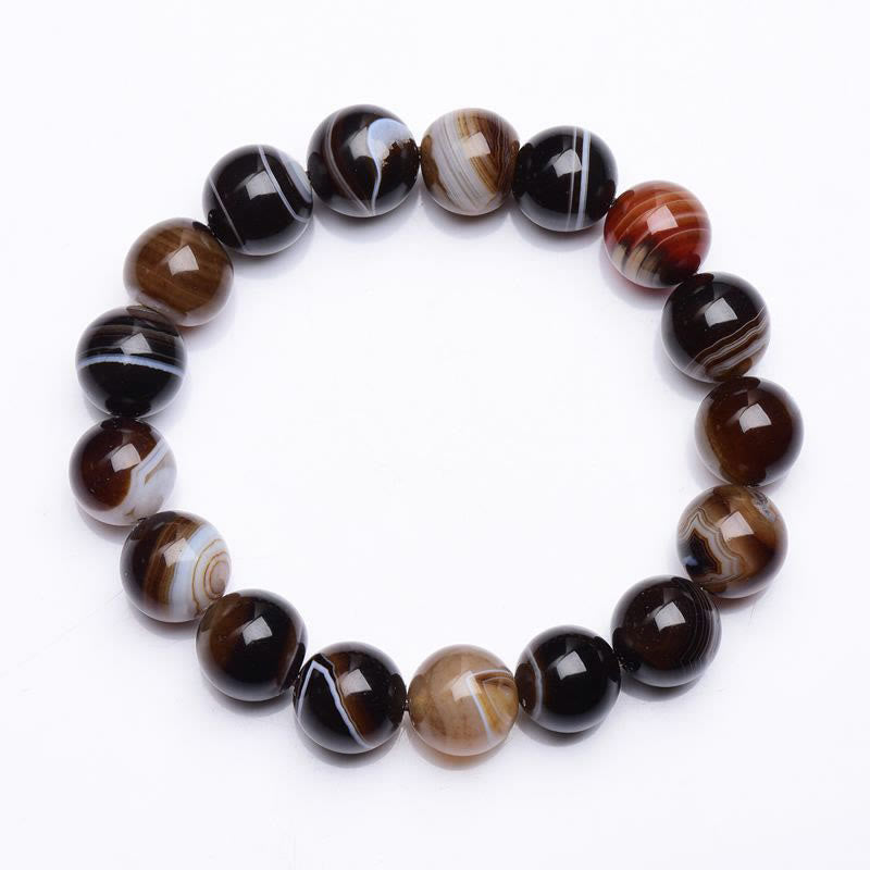Buddha Stones Tibetan Sardonyx Happiness Positive Bracelet Bracelet BS 9