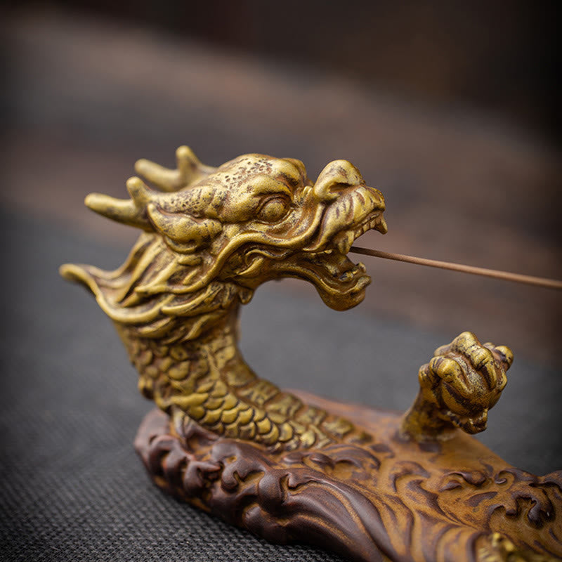 Buddha Stones Dragon Protection Ceramic Stick Incense Burner Decoration Incense Burner BS 4