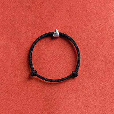 Buddha Stones 925 Sterling Silver Fu Character Blessing Handmade Braided Bracelet Bracelet BS 15