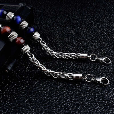 Buddha Stones Black Onyx Tiger Eye Bead Courage Bracelet Bracelet BS 13