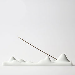 Buddha Stones Mountain Cloud Meditation Balance Incense Holder Incense Burner BS White Incense Holder
