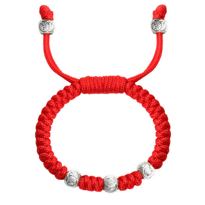 Foviel 925 Sterling Silver King Kong Knot Multicolored Red String Strength Handmade Braided Kids Child Bracelet