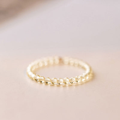 Buddha Stones Natural Citrine Happiness Prosperity Ring Ring BS 9