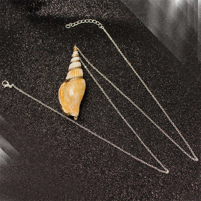 Buddha Stones Natural Shankha Conch Shell Seashell Lucky Necklace Pendant Necklaces & Pendants BS 15