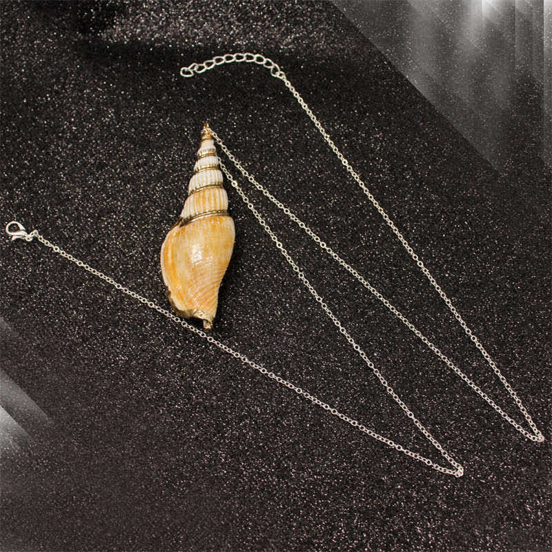 Buddha Stones Natural Shankha Conch Shell Seashell Lucky Necklace Pendant Necklaces & Pendants BS 15