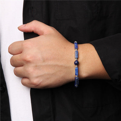 Buddha Stones Natural Crystal Amethyst Tiger Eye Spiritual Balance Bracelet Bracelet BS 22