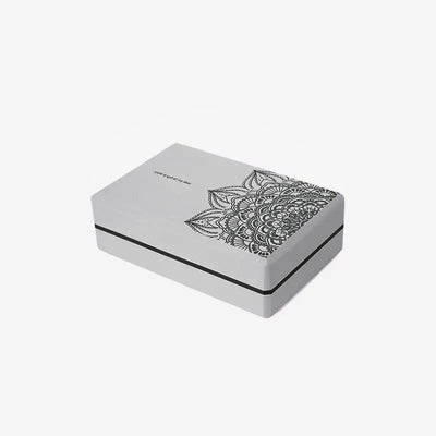 Buddha Stones Tibetan Mandala Mindful Soft Non-Slip Foam Yoga Block Yoga Block buddhastoneshop Gray Mandala