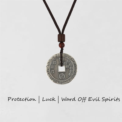Buddha Stones Bagua Yin Yang Copper Coin Star Balance Energy Necklace Pendant Necklaces & Pendants BS Bagua&Yin Yang