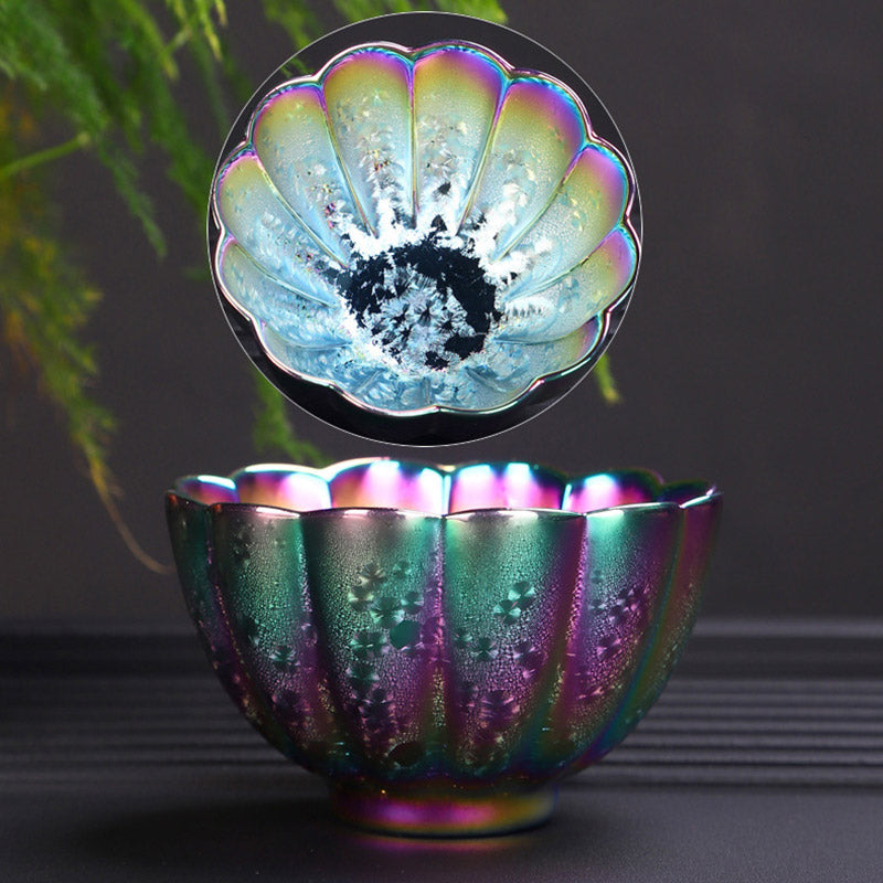 Buddha Stones Rainbow Color Jianzhan Ceramic Teacup Kung Fu Tea Cup Bowl Jian Zhan Tea Cup BS 3