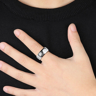 Buddha Stones FengShui Buddhism Ancient Heart Sutra Lucky Ring Ring BS 5
