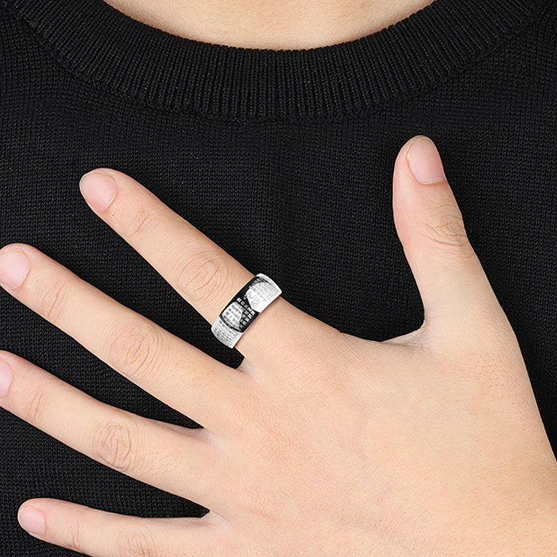 Buddha Stones FengShui Buddhism Ancient Heart Sutra Lucky Ring Ring BS 5