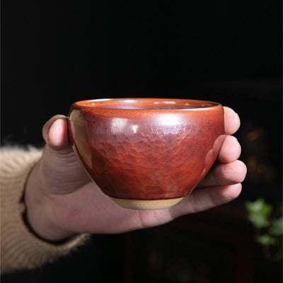 Buddha Stones Handmade Chinese Jianzhan Lotus Design Ceramic Teacup Kung Fu Tea Cup Jian Zhan Tea Cup BS 9