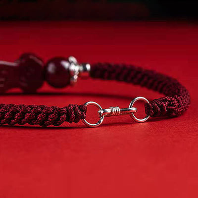 Buddha Stones Handcrafted PiXiu Cinnabar Wealth Luck Braided Bracelet Bracelet BS 9