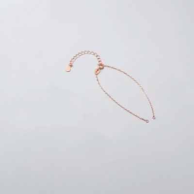 Buddha Stones 925 Sterling Silver Semi-finished Chain Blessing Bracelet Bracelet BS Rose Gold