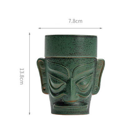Buddha Stones Bronze Age Relics Sanxingdui Mask Three Star Mound Ceramic Healing Incense Burner Incense Burner BS 11