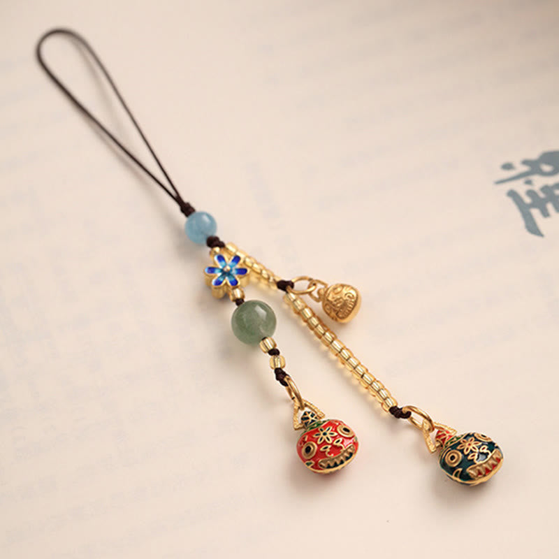 Buddha Stones Gold Swallowing Beast Family Luck Key Chain Key Chain BS 4