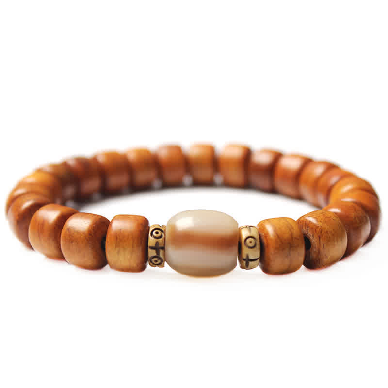 Foviel Tibetan Bone Beads Om Mani Padme Hum Strength Bracelet