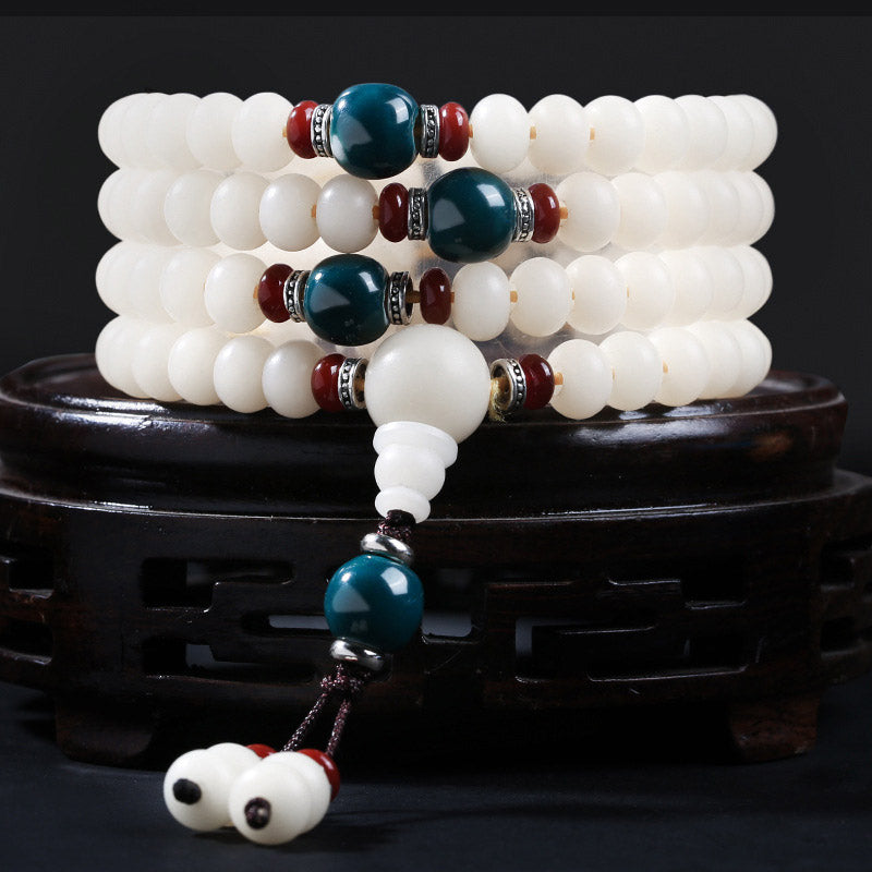 Foviel Bodhi Seed Bead Lotus Blessing Charm Bracelet
