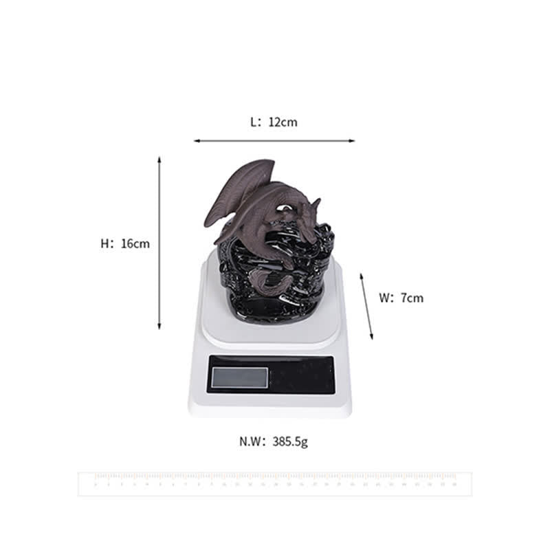 Buddha Stones Nordic Pterosaur Dragon Ceramic Backflow Smoke Fountain Protection Healing Incense Burner Decoration Incense Burner BS 10