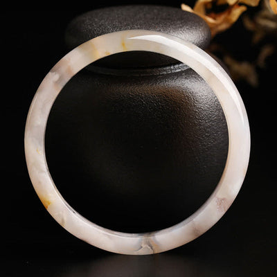 Buddha Stones Natural Sakura Agate Peace Bracelet Bangle Bracelet Cuff Bangle BS 1
