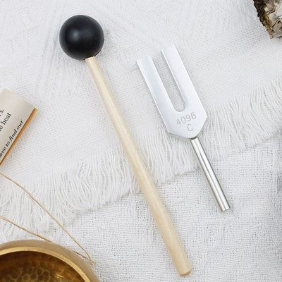 Buddha Stones Tuning Fork 4096HZ Aluminum Alloy Crystal Tuning Fork with Hammer for Chakra Healing Decorations buddhastoneshop 3