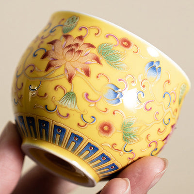 Buddha Stones Lotus Flower Pod Pattern Ceramic Teacup Kung Fu Tea Cup 80ml Cup BS 4