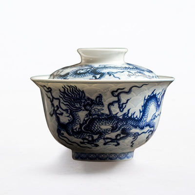 Buddha Stones Blue Dragon Design Ceramic Teacup Kung Fu Tea Cups Cup BS 12