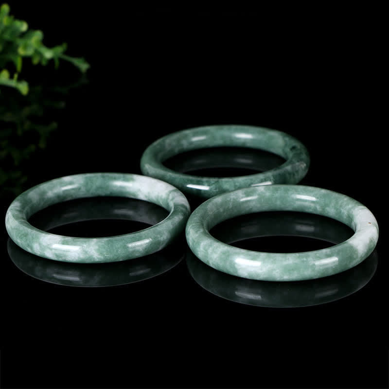 Buddha Stones Natural Jade Luck Abundance Bangle Bracelet Bracelet BS 6