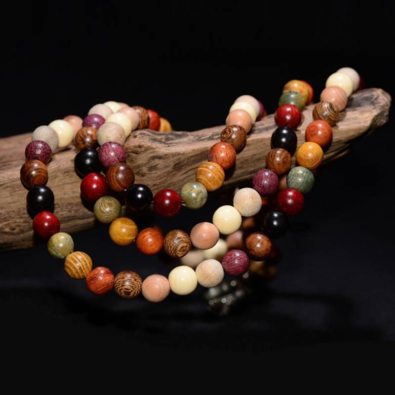 Buddha Stones  108 Beads Wenge Wood Mala Blessing Meditation Bracelet - image 3
