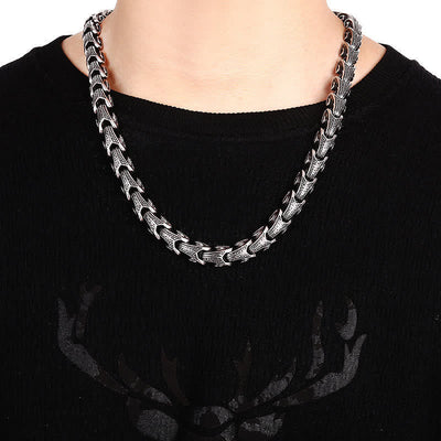 Buddha Stones Dragon Pattern Titanium Steel Protection Necklace Pendant Bracelet Necklaces & Pendants BS 14