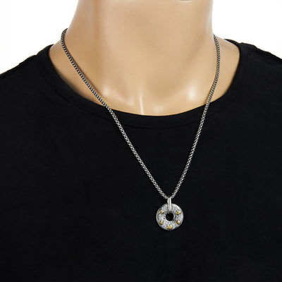Buddha Stones Tibetan Om Mani Padme Hum Peace Buckle Creativity Necklace Pendant Necklaces & Pendants BS 6