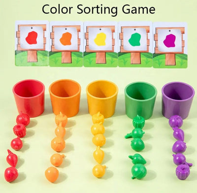 Juego de clasificación de frutas y verduras de granja – Aprende colores, números y categorías